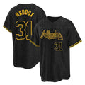 Atlanta Braves #31 Greg Maddux Player Black CONTON Snake Skin City Home Game Stitched Jerseys