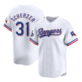 Texas Rangers #31 Max Scherzer White CONTON 2023 World Series Champions Stitched Jersey