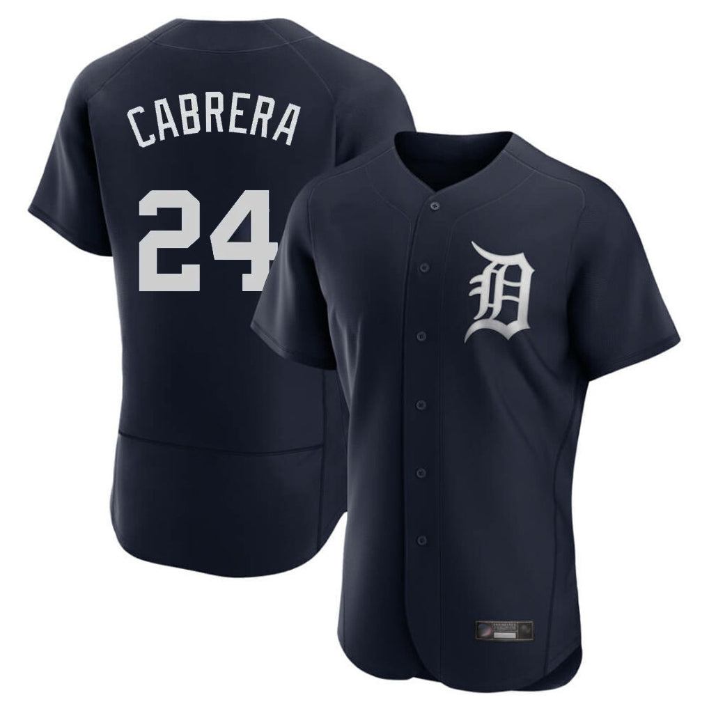Detroit Tigers #24 Miguel Cabrera Player Navy CONTON Limited Elite Home Stitched Jerseys