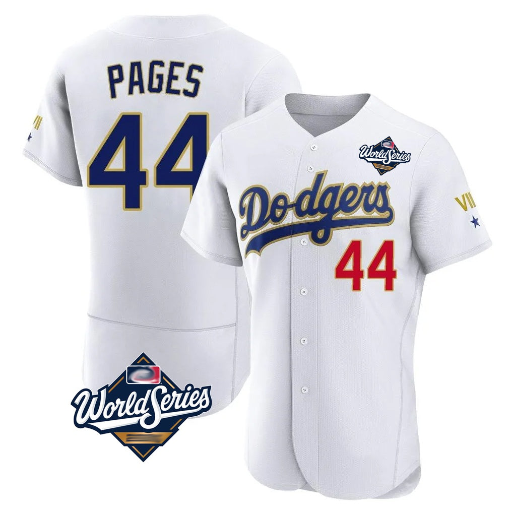 Los Angeles Dodgers #44 Andy Pages Player Gold White CONTON World Series 2026 Collection Stadium Limited Elite Stitched Jerseys