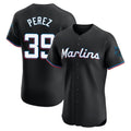 Miami Marlins #39 Eury Perez Player Black CONTON Vapor Home Limited Elite Stitched Jerseys