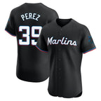 Miami Marlins #39 Eury Perez Player Black CONTON Vapor Home Limited Elite Stitched Jerseys