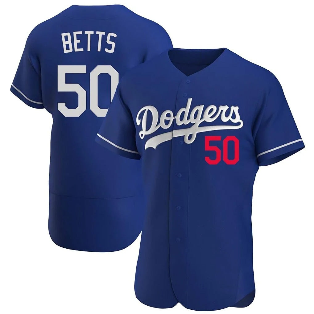 Los Angeles Dodgers #50 Mookie Betts Player Royal CONTON Limited Elite Home Stitched Jerseys