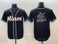 Miami Marlins Team Big Logo 2026 Fashion Replica Black CONTON Out Stitched Jersey