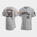 Houston Astros #30 Kyle Tucker Gray CONTON 60th Anniversary Flex Base Stitched Jersey