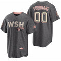 Custom Washington Nationals Active Player 2022 Grey CONTON City Connect Cherry Blossom Cool Base Stitched Jersey