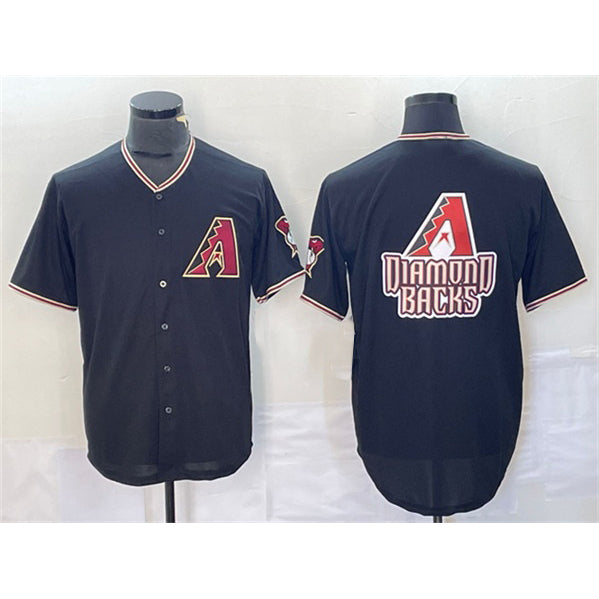 Arizona Diamondbacks Black CONTON Team Big Logo Cool Base Stitched Jerseys