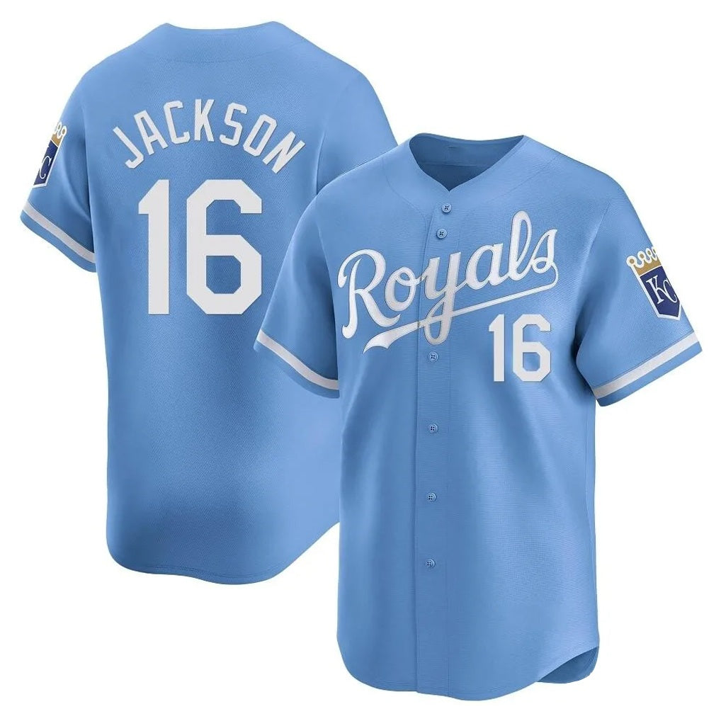 Kansas City Royals #16 Bo Jackson Player Light Blue CONTON Alt Limited Home Stitched Jerseys