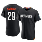 Baltimore Orioles #29 Samuel Basallo Player Black CONTON City Connect Limited Elite Home Game Stitched Jerseys