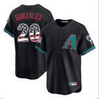 Arizona Diamondbacks #20 Luis Gonzalez Player Black CONTON USA 250 Fourth of July Home Game Stitched Jerseys