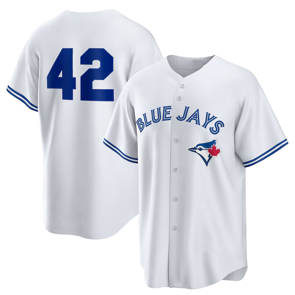 Toronto Blue Jays #42 Jackie Robinson White CONTON Home 2025 Day Replica Jersey