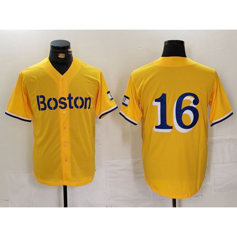 Boston Red Sox #16 Jarren Duran Gold CONTON City Connect Stitched Jersey
