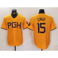 Pittsburgh Pirates #15 Oneil Cruz Yellow CONTON 2023 City Connect Stitched Jersey 2