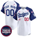 Custom Los Angeles Dodgers Active Player White Royal CONTON 2025 Tokyo Series Limited Stitched Jersey