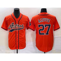 Houston Astros #27 Jose Altuve Orange CONTON With Patch Cool Base Stitched Jersey