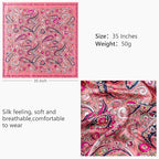 4PCS Head Scarf for Women 35” Silk Feel Hair Scarf | Satin Neck Scarfs, Square Bandana Hair Wraps, Head Scarves for Sleeping, Travel, Hair Protection, Daily Wear