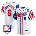 Baltimore Orioles #6 Ryan Mountcastle Player White CONTON USA 250 Independence Day Vapor Premier Home Game Stitched Jerseys