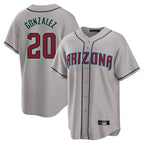 Arizona Diamondbacks #20 Luis Gonzalez Player Gray CONTON Road Home Game Stitched Jerseys