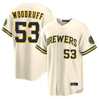 Milwaukee Brewers #53 Brandon Woodruff Player Cream CONTON Home Limited Stitched Jerseys