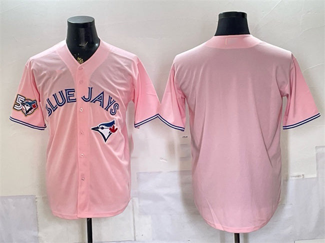Toronto Blue Jays Blank Pink CONTON 50 Seasons Patch Stitched Jersey