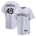 Colorado Rockies #49 Antonio Senzatela Player White CONTON Game Home Stitched Jerseys