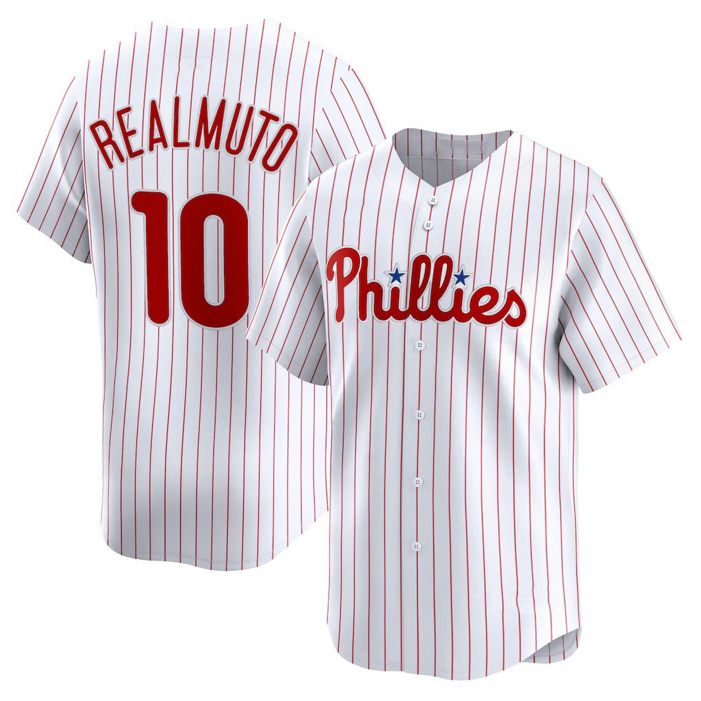 Philadelphia Phillies #10 J.T. Realmuto White CONTON Home Limited Player Jersey