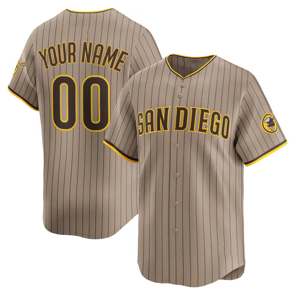 Custom San Diego Padres Sand CONTON Alternate Limited Jersey