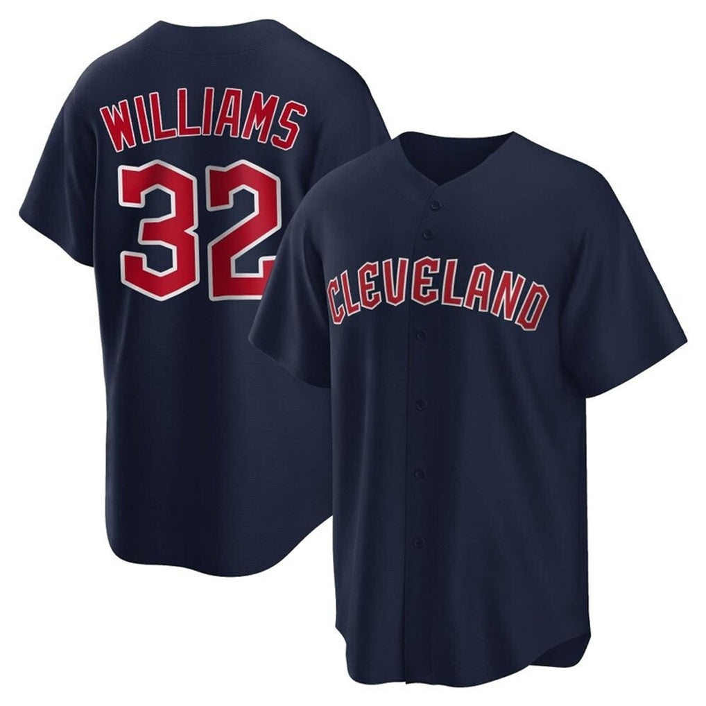 Cleveland Guardians #32 Gavin Williams Player Navy CONTON Game Home Stitched Jerseys