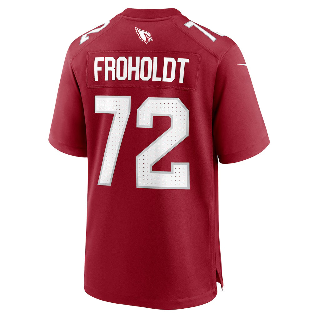 A.Cardinals #72 Hjalte Froholdt Cardinal CONTON Team Game Jersey