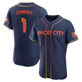 Houston Astros #1 Carlos Correa Player Navy CONTON City Connect Limited Elite Home Stitched Jerseys
