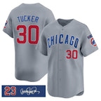 Chicago Cubs #30 Kyle Tucker Gray CONTON 'Ryne Sandberg Tribute' Vapor Limited V3 Stitched Jersey