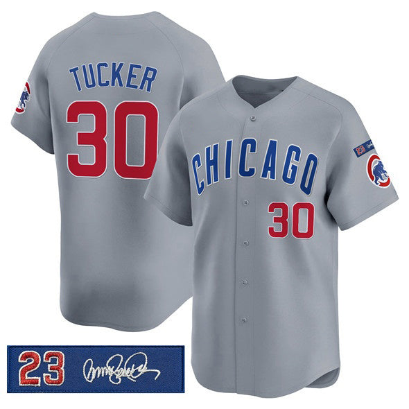 Chicago Cubs #30 Kyle Tucker Gray CONTON 'Ryne Sandberg Tribute' Vapor Limited V3 Stitched Jersey