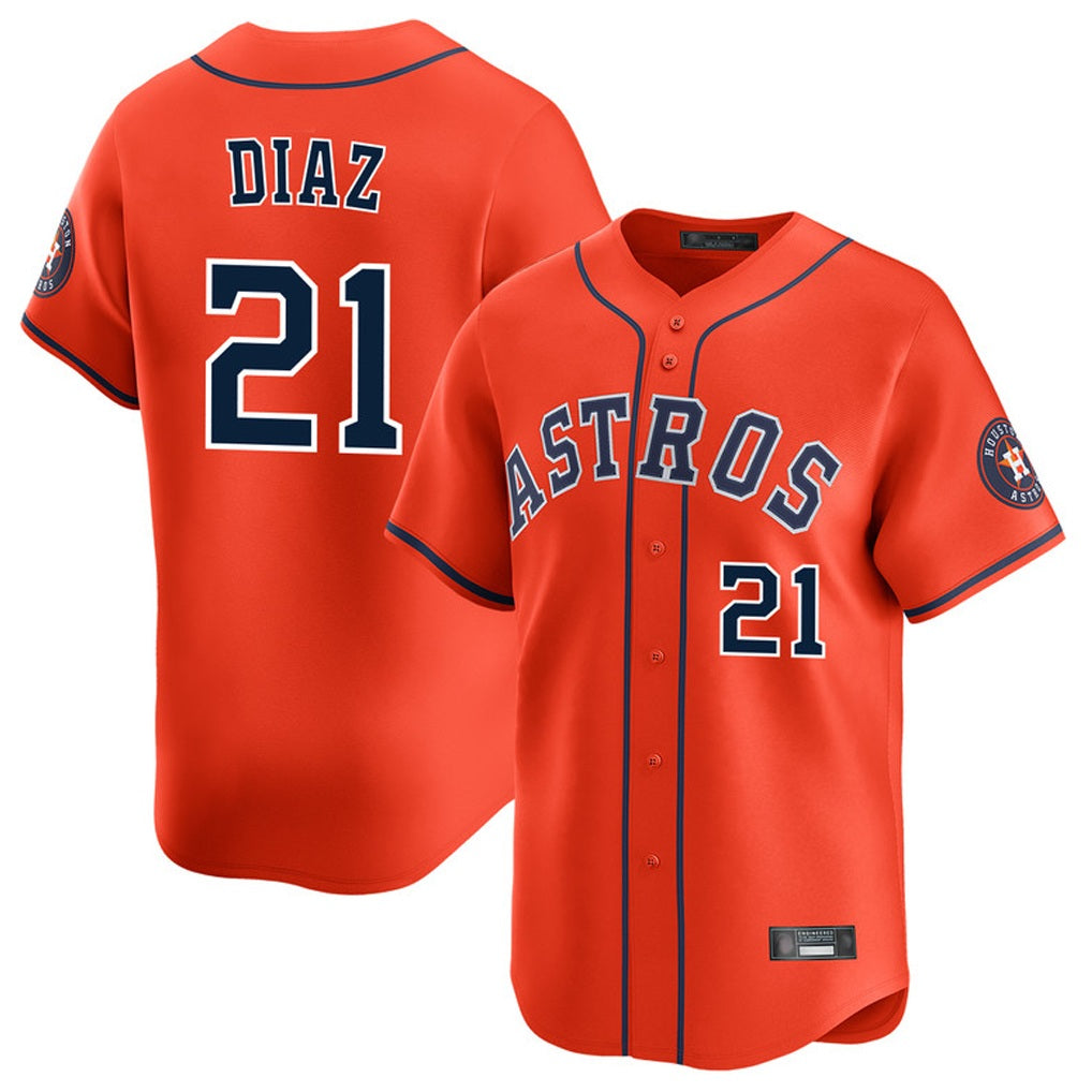 Houston Astros #21 Yainer Diaz Player Orange CONTON Home Limited Stitched Jerseys