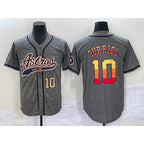 Houston Astros #10 Yuli Gurriel Number Grey CONTON Gridiron Cool Base Stitched Jersey 2