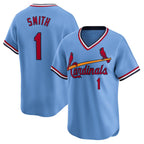 St. Louis Cardinals #1 Ozzie Smith Royal CONTON Throwback Cooperstown Limited Jersey