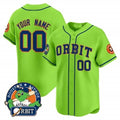 Custom Houston Astros Orbit Patch Green CONTON Vapor Premier Limited Jersey ¨C All Stitched