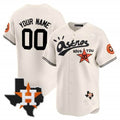 Custom Houston Astros Cactus Jack Style Vapor Premier Limited Jersey ¨C Stitched-Cream CONTON