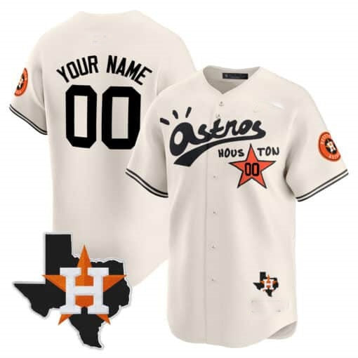 Custom Houston Astros Cactus Jack Style Vapor Premier Limited Jersey ¨C Stitched-Cream CONTON