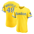Boston Red Sox #49 Tim Wakefield Player Yellow CONTON Limited Elite Home Game Stitched Jerseys1