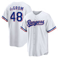 Texas Rangers #48 Jacob deGrom White CONTON Home Replica Player Jersey