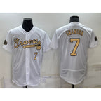 Atlanta Braves #7 Dansby Swanson White CONTON Number 2022 All Star Stitched Flex Base Jersey