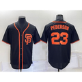 San Francisco Giants #23 Joc Pederson Black CONTON Alternate Jersey