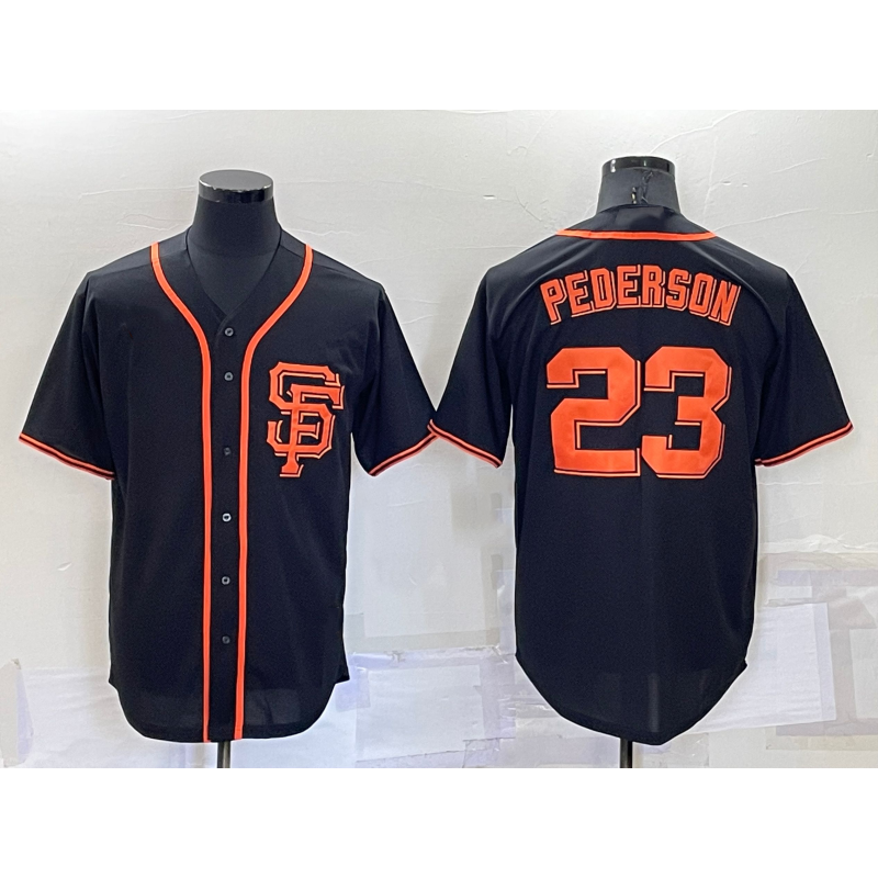 San Francisco Giants #23 Joc Pederson Black CONTON Alternate Jersey