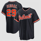 Detroit Tigers #29 Tarik Skubal Navy CONTON Alternate Stitched Jersey