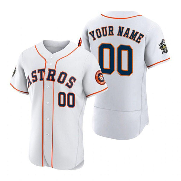 Custom Houston Astros Active Player White CONTON 2022 World Series Flex Base Stitched Jersey 2