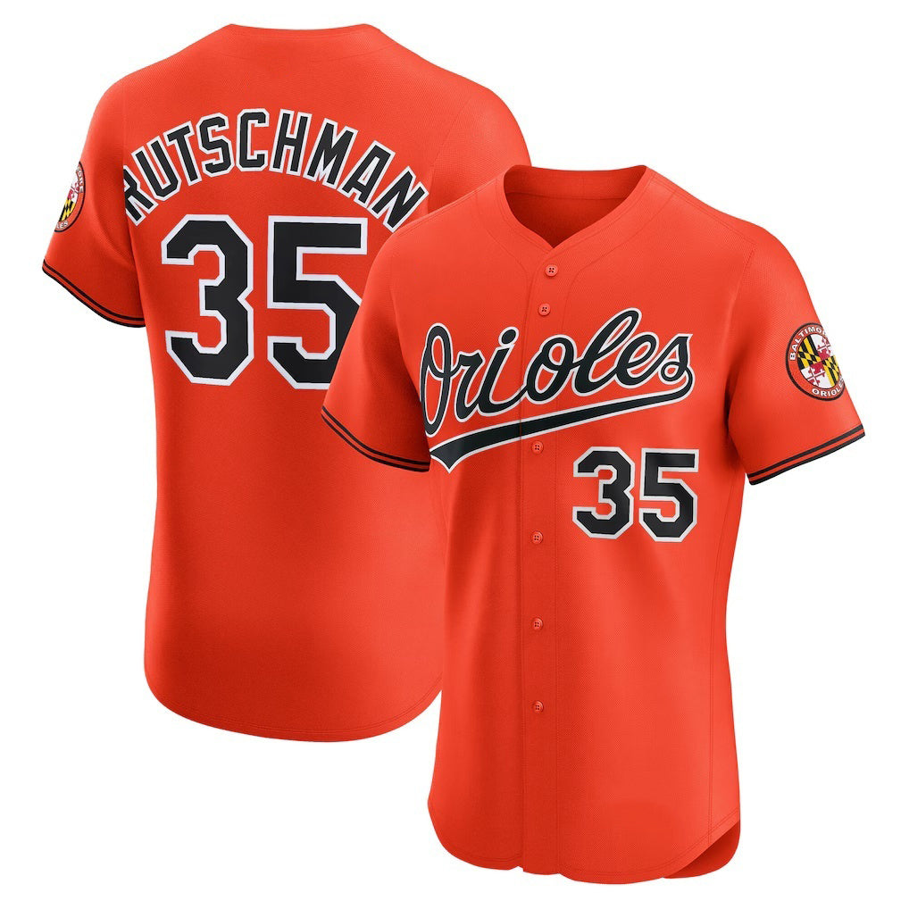 Baltimore Orioles #35 Adley Rutschman Orange CONTON Alternate 2 Elite Jersey