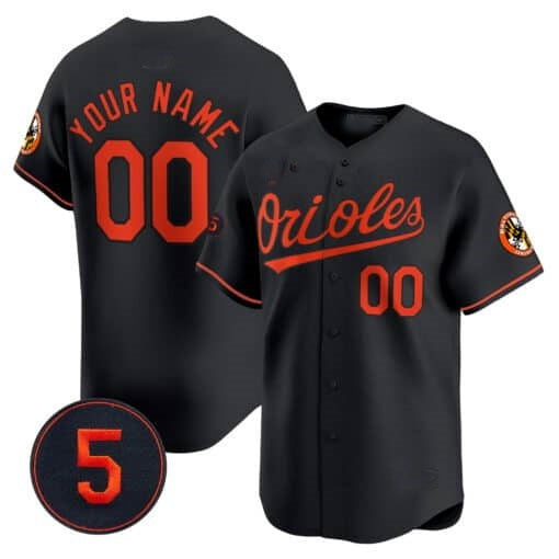 Custom Baltimore Orioles Robinson Patch Vapor Premier Limited Jersey ¨C Black 2 CONTON