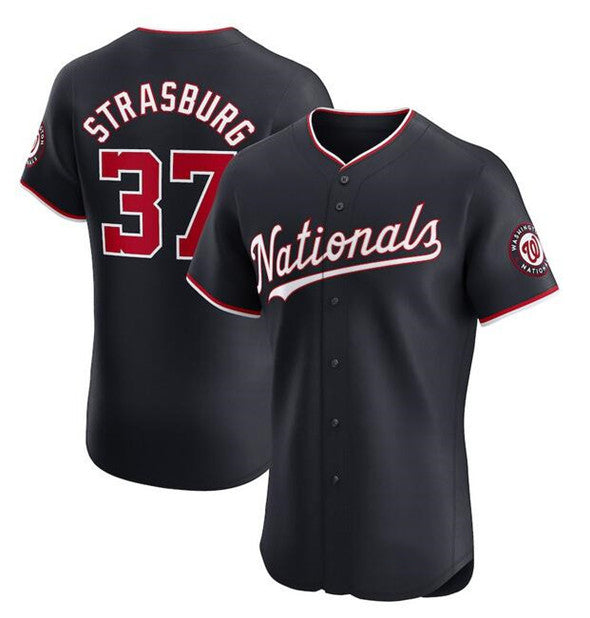 Washington Nationals #37 Stephen Strasburg Navy CONTON Alternate Elite Stitched Jersey