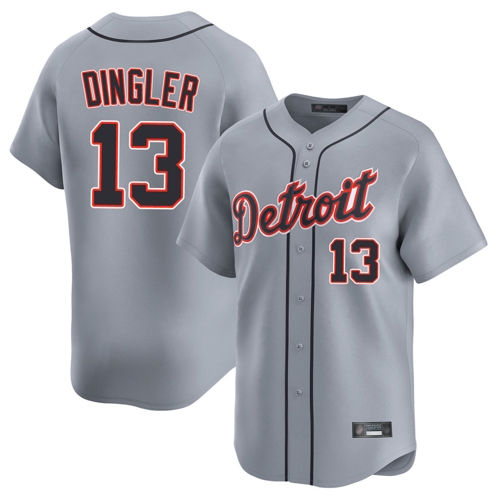 Detroit Tigers #13 Dillon Dingler Player Gray CONTON Home Limited Stitched Jerseys