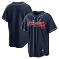 Atlanta Braves Navy CONTON Home Game Blank Player Stitched Jerseys
